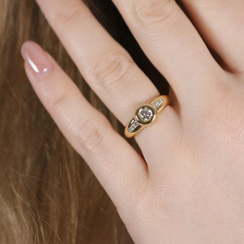 Bague or jaune diamant (s) 
