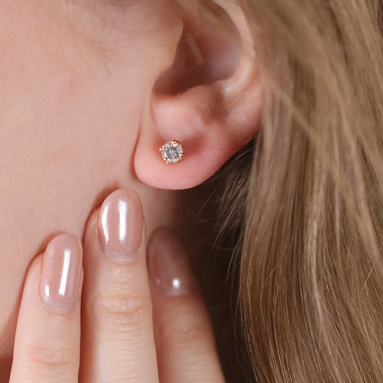 Boucles d'oreilles or jaune diamant (s) 