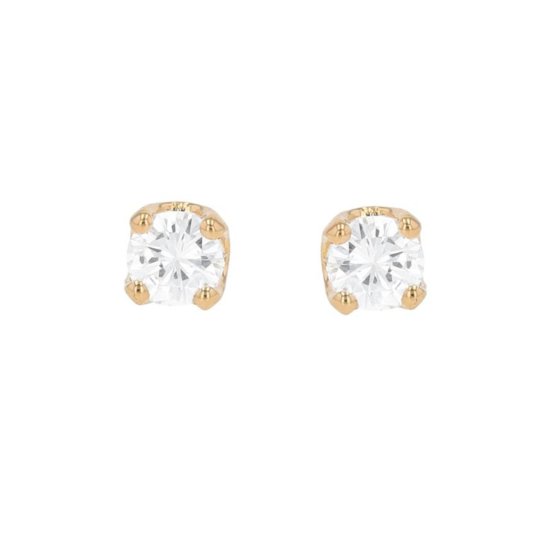 Boucles d'oreilles or jaune diamant (s)