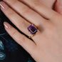 Bague or jaune Améthystes 
