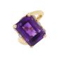 Bague or jaune Améthystes