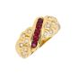 Bague or jaune rubis et diamant(s) 