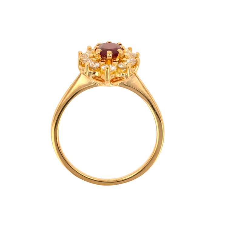 Bague or jaune rubis et diamant(s) 