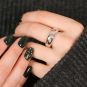 Bague or gris diamant (s) Taille ovale