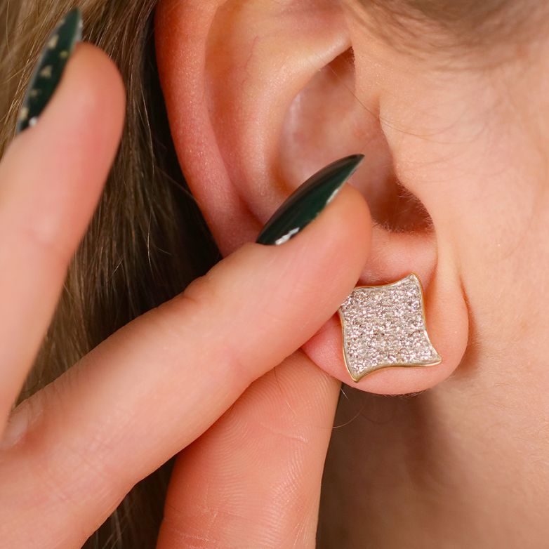 Boucles d'oreilles or jaune diamant (s) 