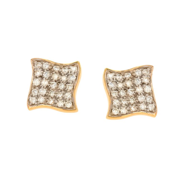 Boucles d'oreilles or jaune diamant (s)