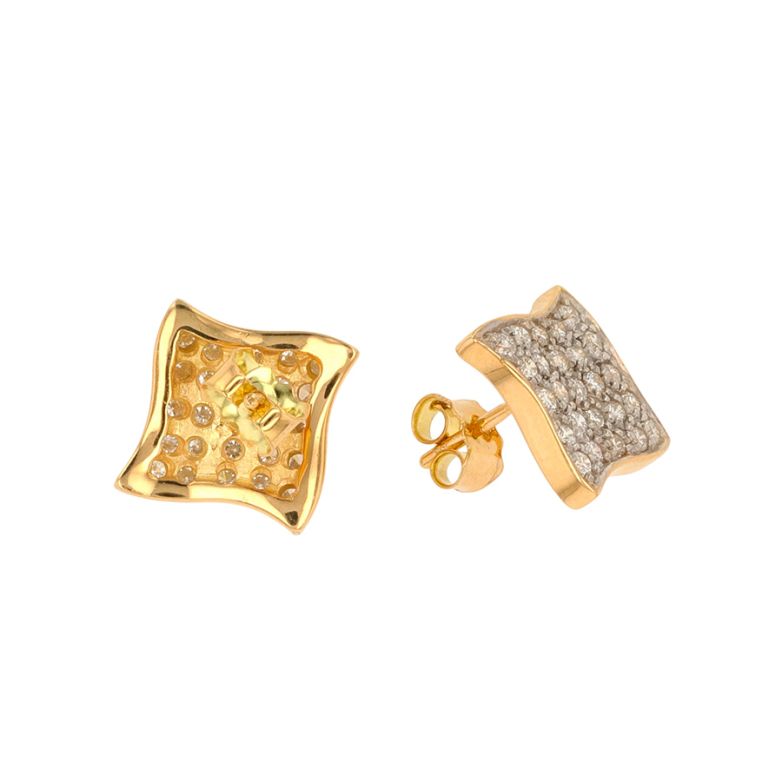 Boucles d'oreilles or jaune diamant (s) 