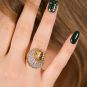 Bague or jaune rose de diamants Vintage 