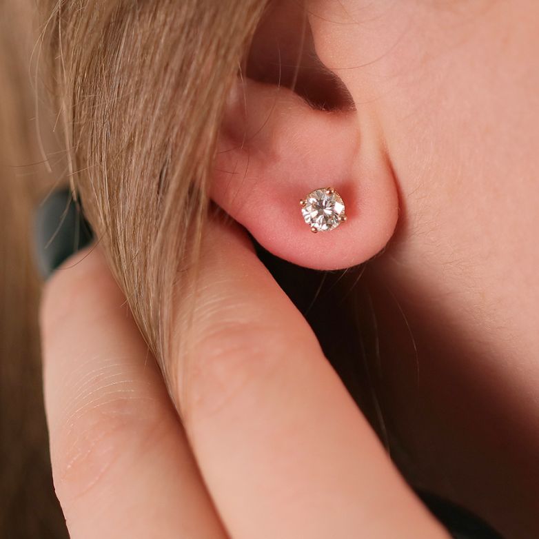 Boucles d'oreilles or jaune diamant (s) 