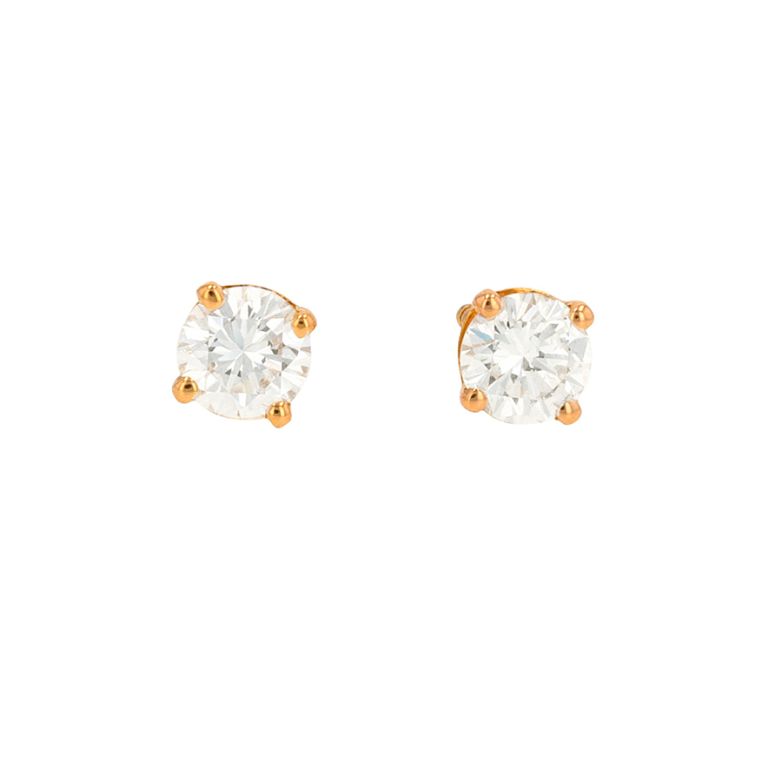Boucles d'oreilles or jaune diamant (s)