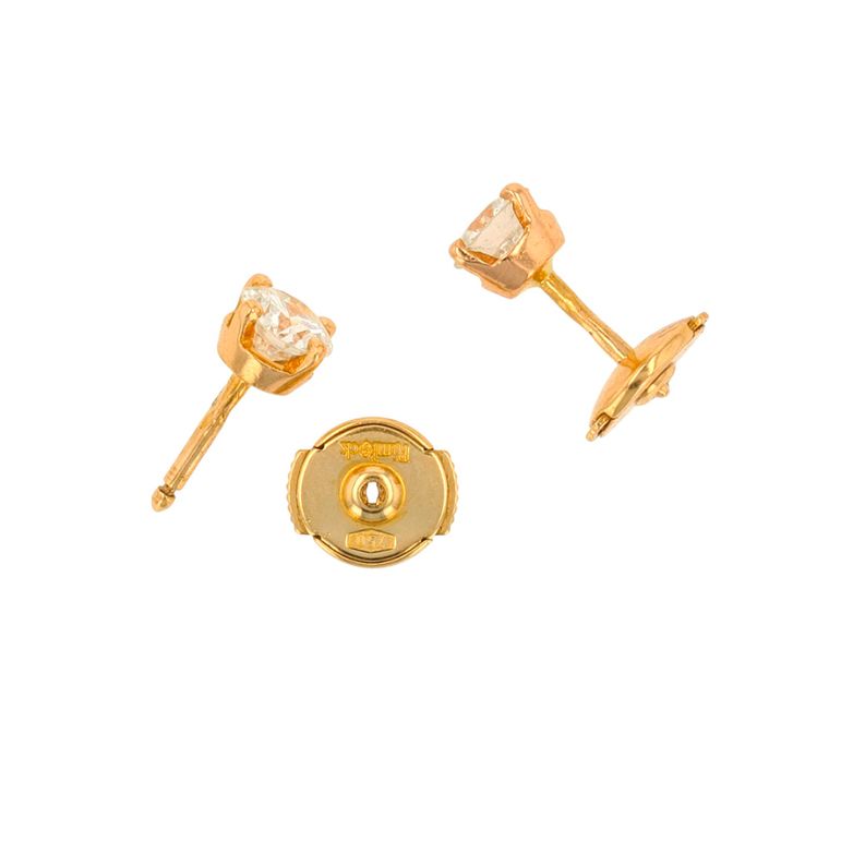 Boucles d'oreilles or jaune diamant (s) 