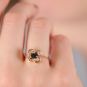 Bague or jaune saphir et diamant(s) 