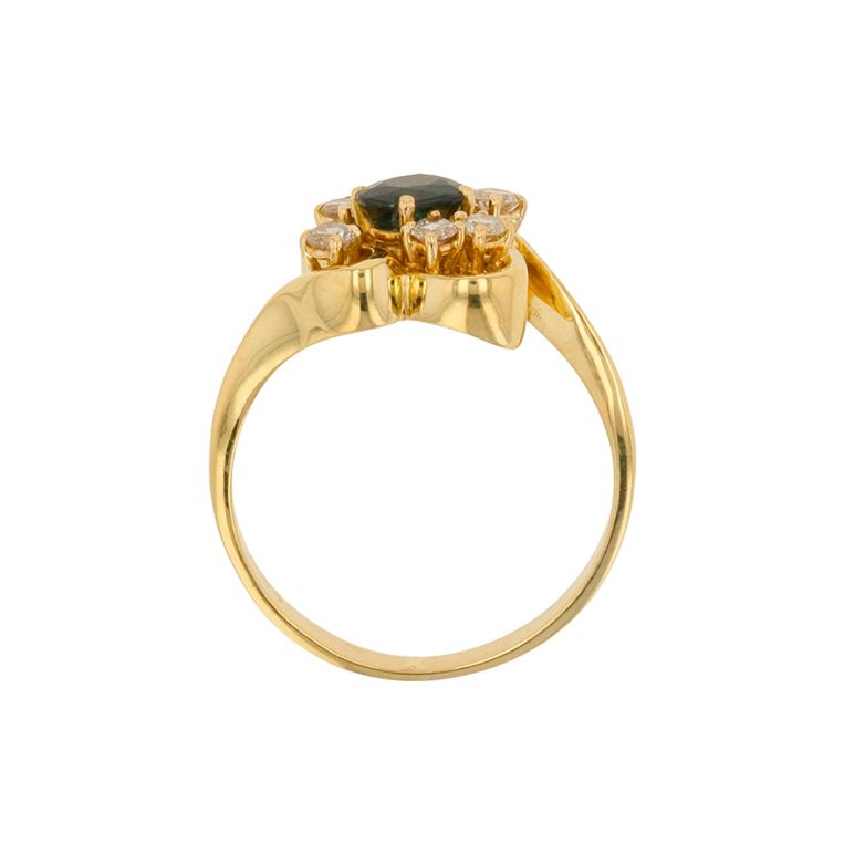 Bague or jaune saphir et diamant(s) 
