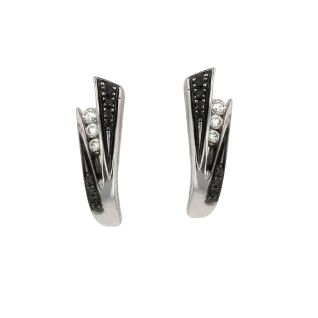 Boucles d'oreilles or gris diamant (s)