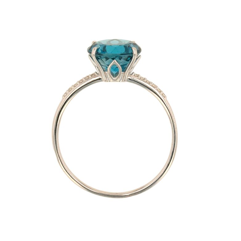 Bague or gris diamant,P.fine topaze