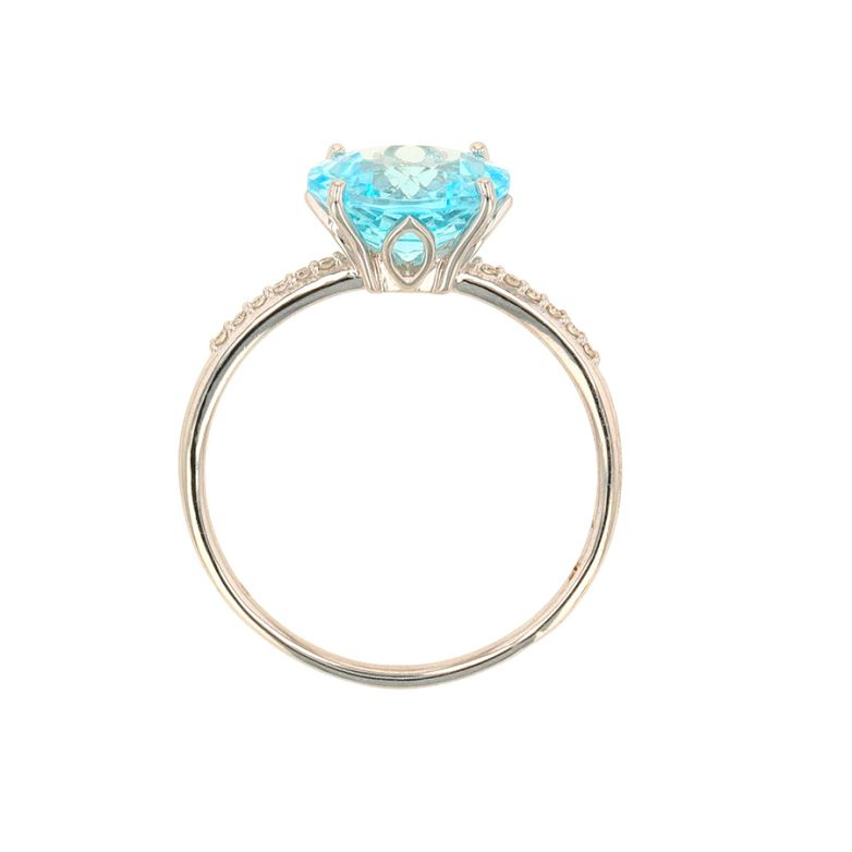 Bague or gris diamant,P.fine topaze