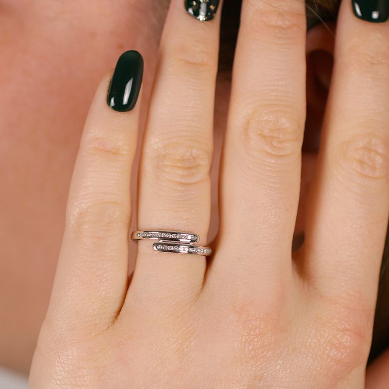 Bague or gris diamant (s) 