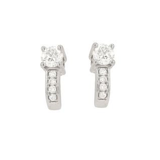 Boucles d'oreilles or gris diamant (s) signé