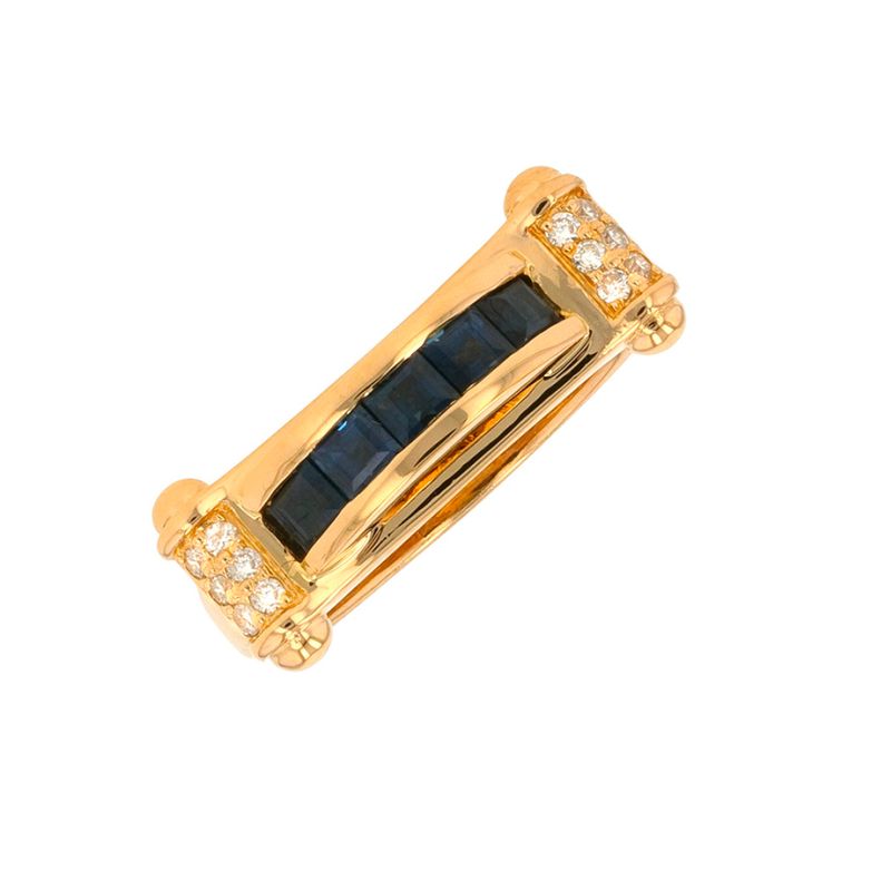 Bague or jaune saphir et diamant(s) 