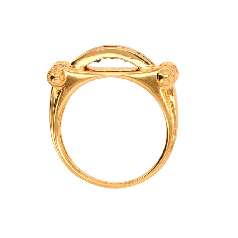 Bague or jaune saphir et diamant(s) 