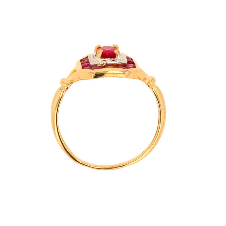 Bague or jaune rubis et diamant(s) Vintage 
