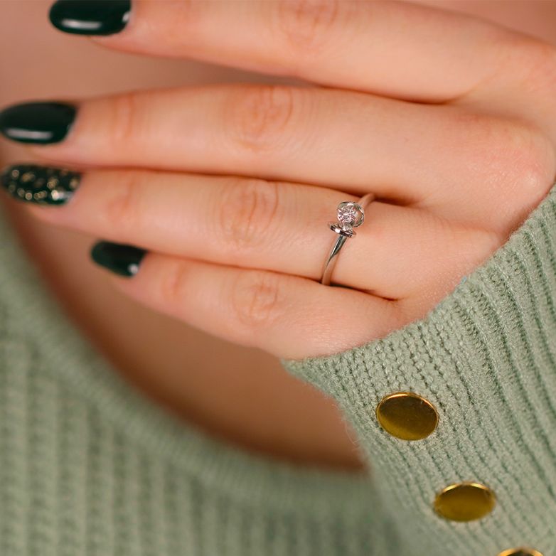 Solitaireor gris diamant (s) Vintage 