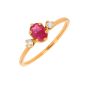 Bague or jaune rubis et diamant(s)