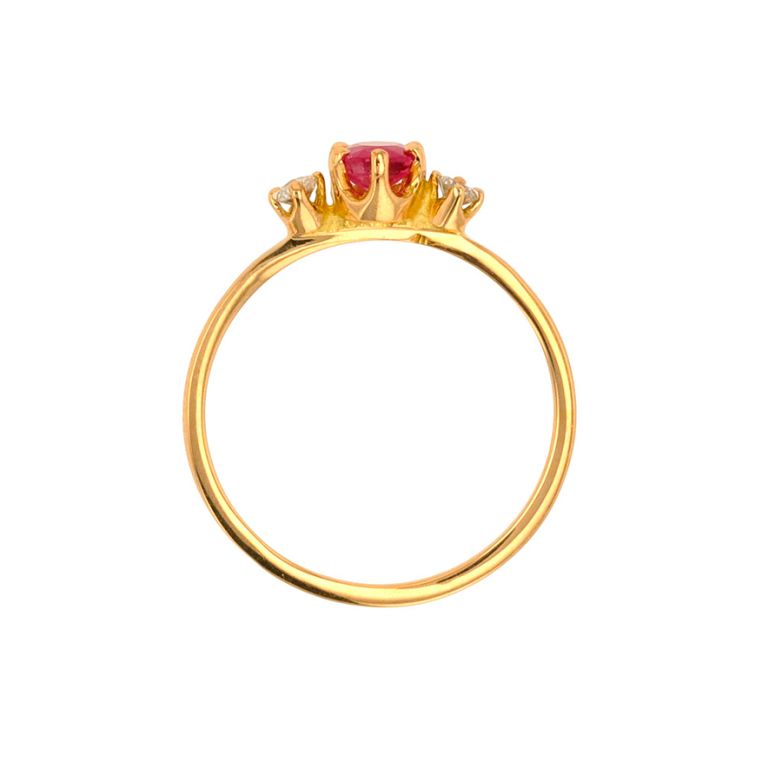 Bague or jaune rubis et diamant(s) 