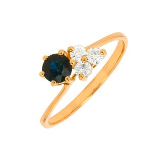 Bague or jaune saphir et diamant(s)
