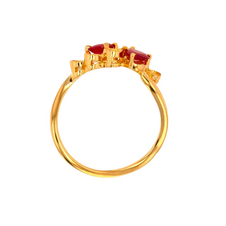Bague or jaune rubis et diamant(s) 