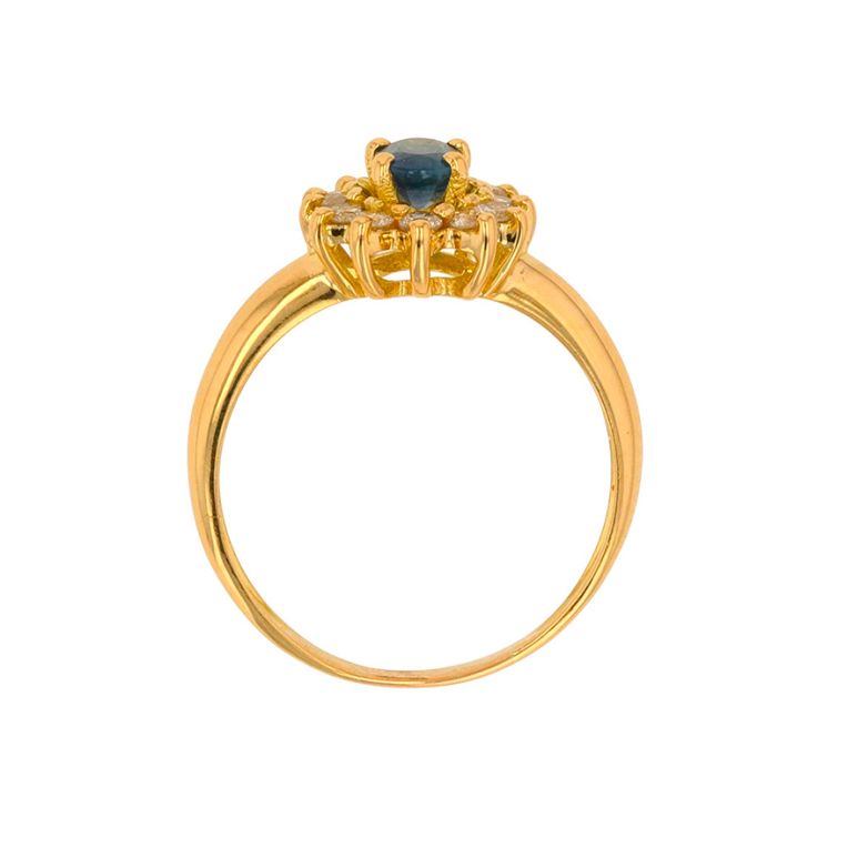 Bague or jaune saphir et diamant(s) 