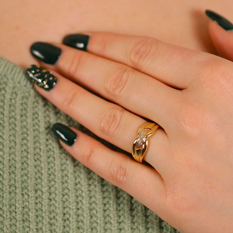 Bague or jaune diamant (s) 