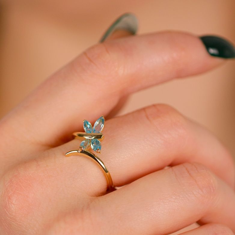 Bague or jaune Topaze 