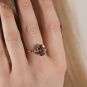 Bague or rose quartz 