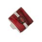 Bague or gris diamant,P.fine grenat