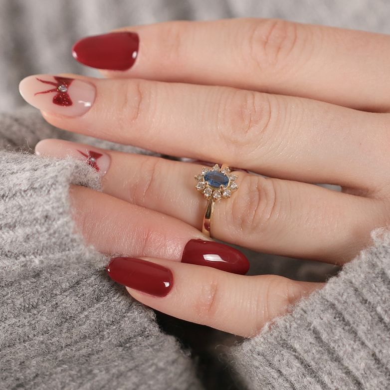 Bague or jaune saphir et diamant(s) 
