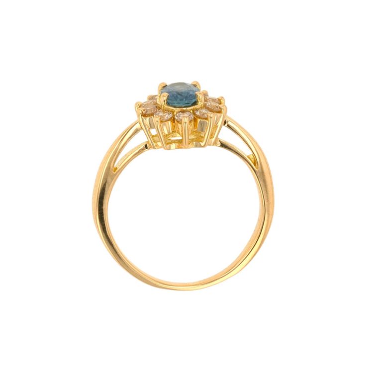 Bague or jaune saphir et diamant(s) 