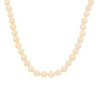 collier or jaune Perle de culture Vintage