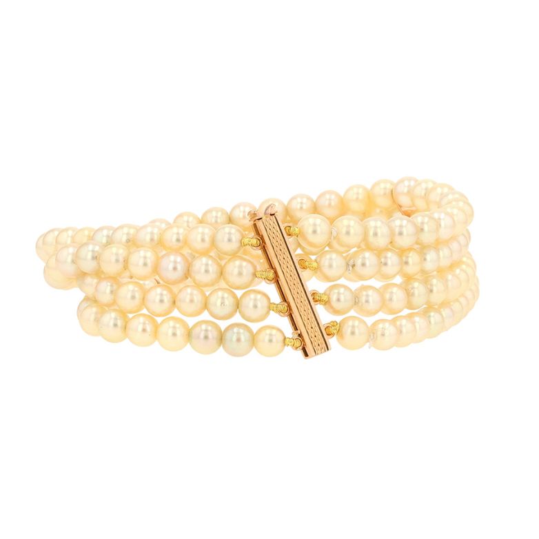 Bracelet or jaune Perle de culture Vintage 