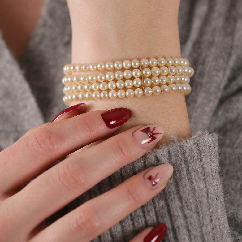 Bracelet or jaune Perle de culture Vintage 