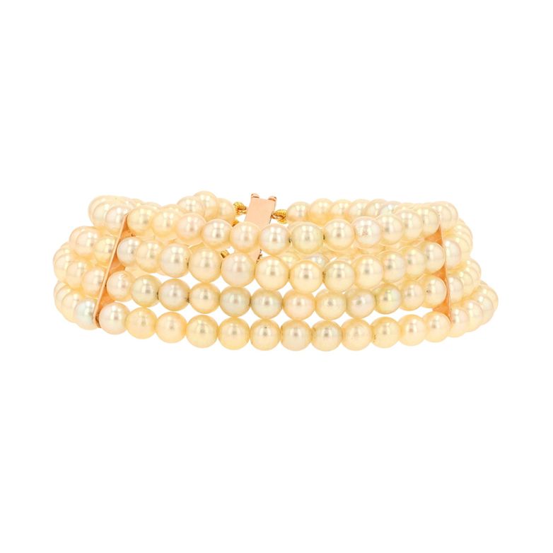 Bracelet or jaune Perle de culture Vintage