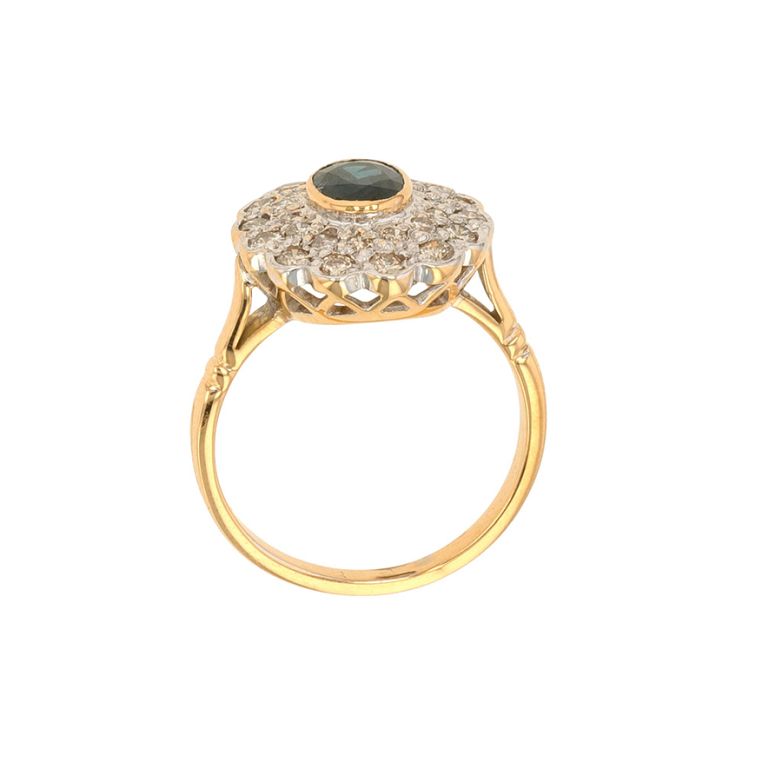 Bague 2 ors saphir et diamant(s) Vintage 