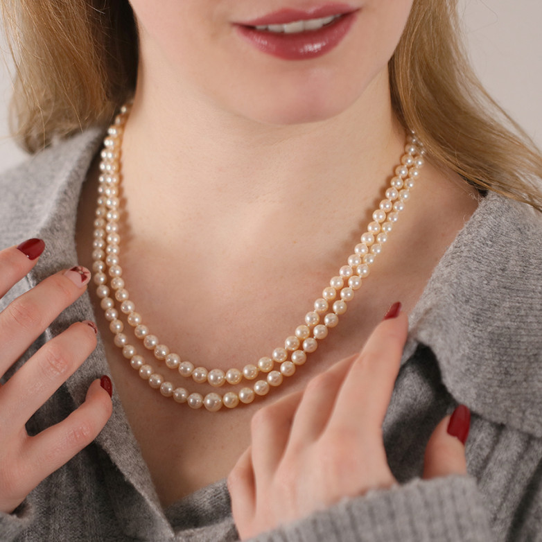 Collier vintage double rang...