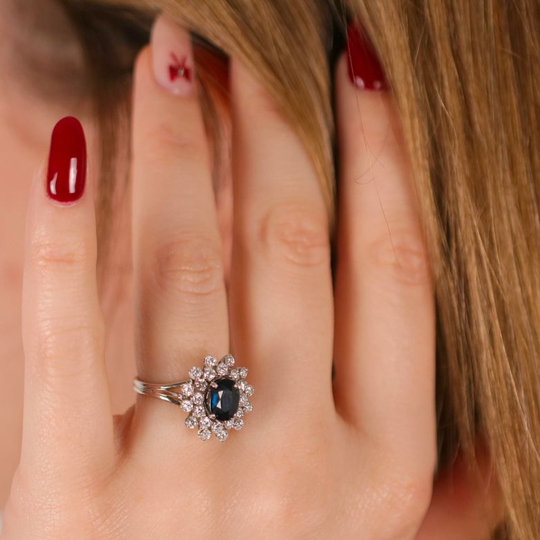 Bague or gris diamant (s) Vintage 