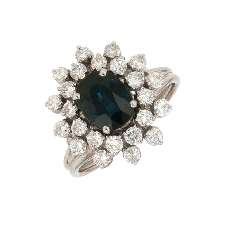 Bague or gris diamant (s) Vintage