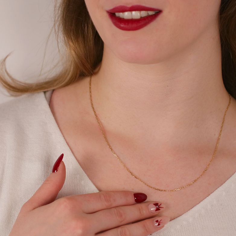 Chaine maille marine or jaune 