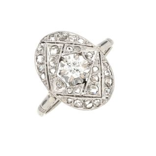 Bague or gris diamant (s) Vintage