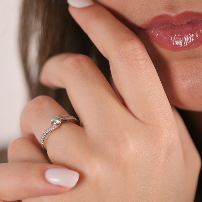 SolitairePlatine diamant (s) 