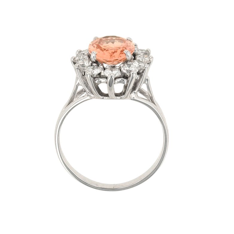 Bague or gris diamant,P.fine tourmaline