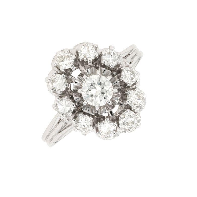 Bague or gris diamant (s) Vintage